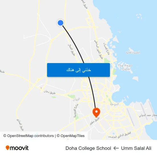 Umm Salal Ali to Doha College School map