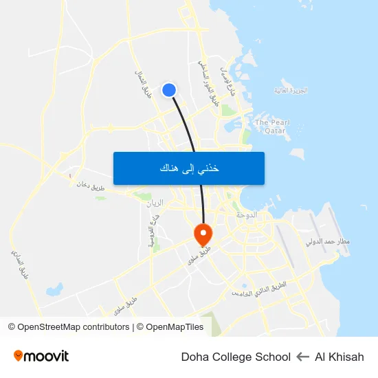 Al Khisah to Doha College School map