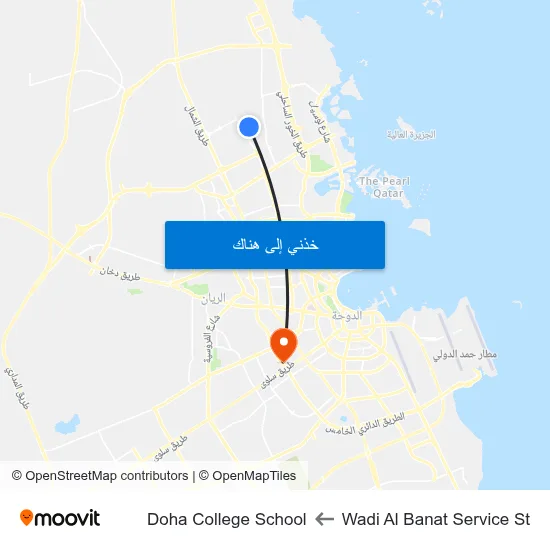 Wadi Al Banat Service St to Doha College School map