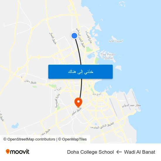 Wadi Al Banat to Doha College School map