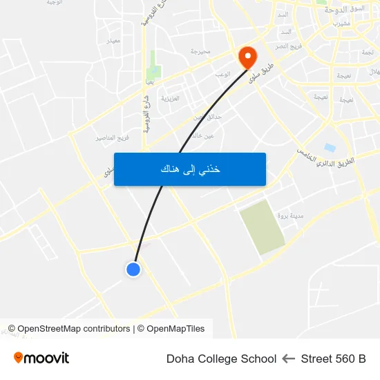 Street 560 B to Doha College School map