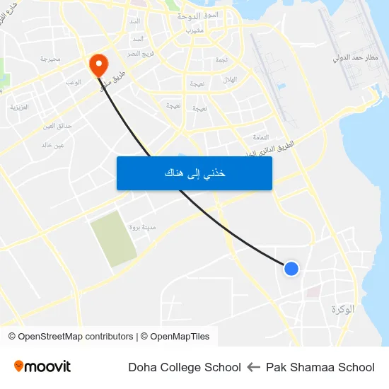 Pak Shamaa School to Doha College School map