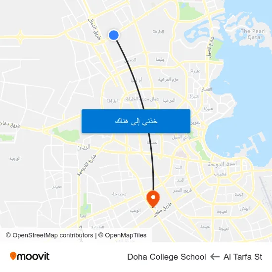 Al Tarfa St to Doha College School map