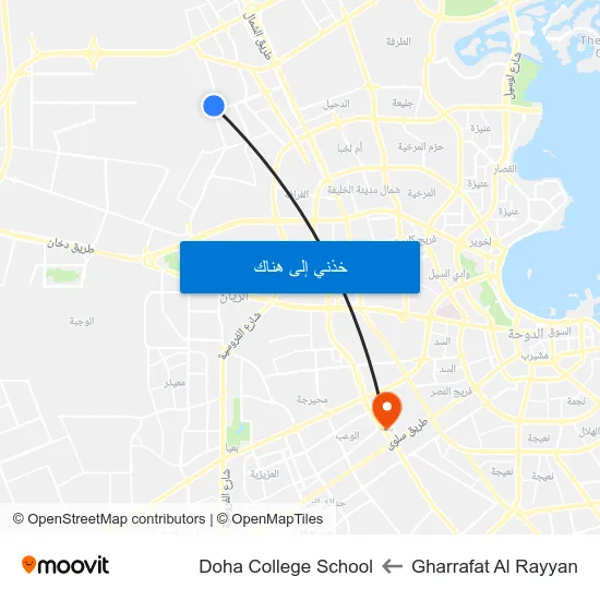 Gharrafat Al Rayyan to Doha College School map
