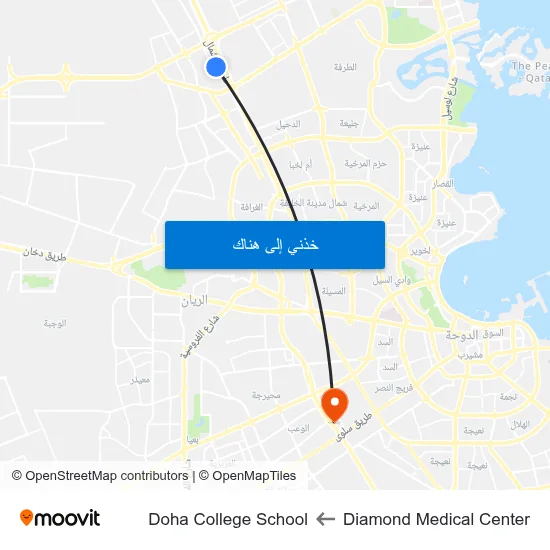 Diamond Medical Center to Doha College School map