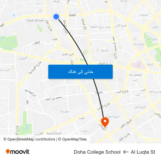 Al Luqta St to Doha College School map