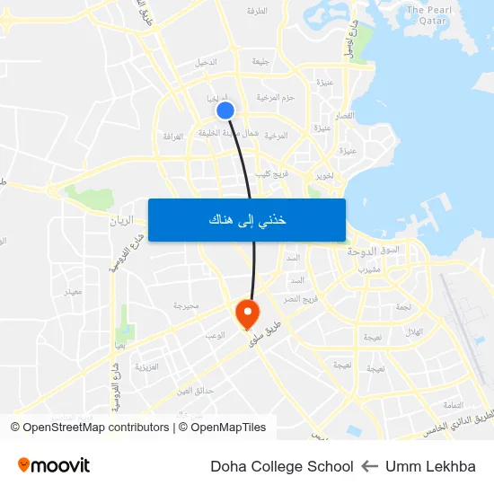 Umm Lekhba to Doha College School map
