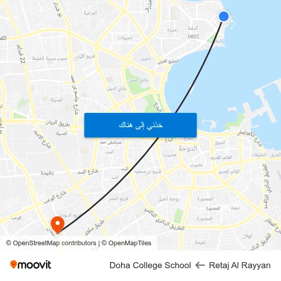 Retaj Al Rayyan to Doha College School map