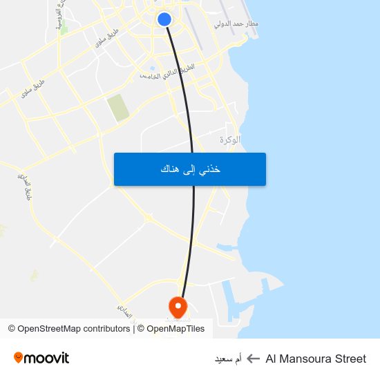 Al Mansoura Street to أم سعيد map