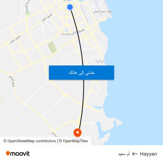 Hayyan to أم سعيد map