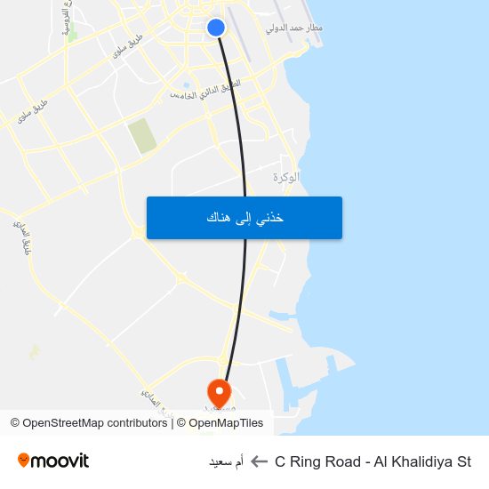 C Ring Road - Al Khalidiya St to أم سعيد map