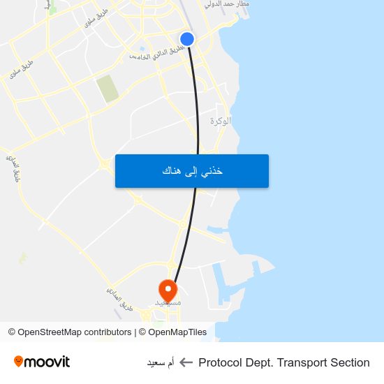 Protocol Dept. Transport Section to أم سعيد map