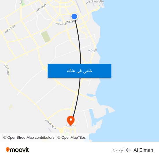Al Eiman to أم سعيد map