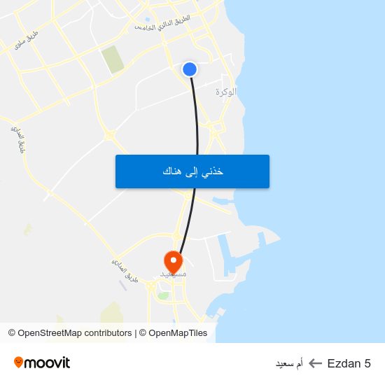 Ezdan 5 to أم سعيد map