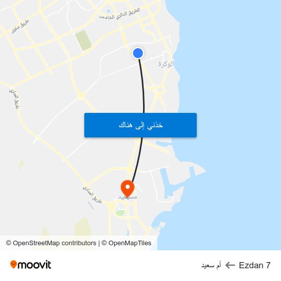 Ezdan 7 to أم سعيد map