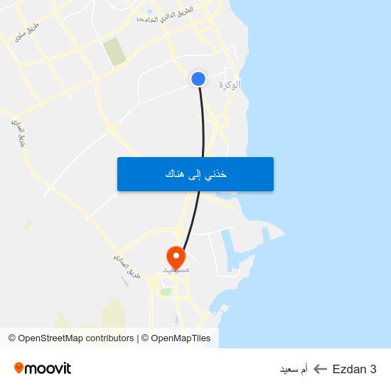 Ezdan 3 to أم سعيد map