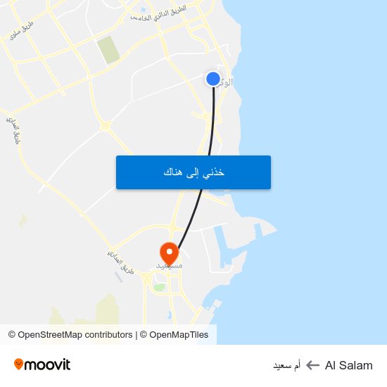 Al Salam to أم سعيد map