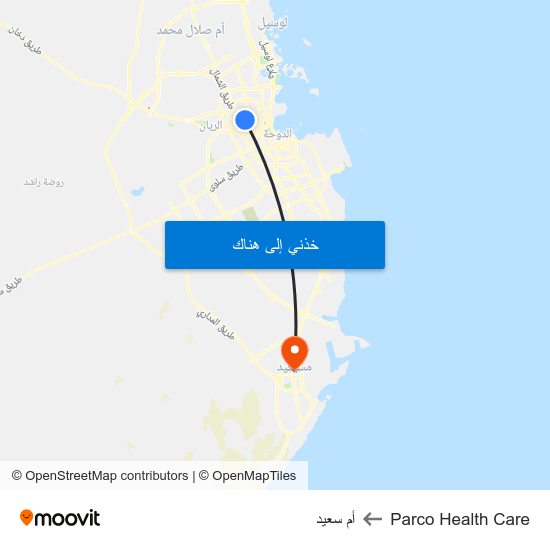 Parco Health Care to أم سعيد map