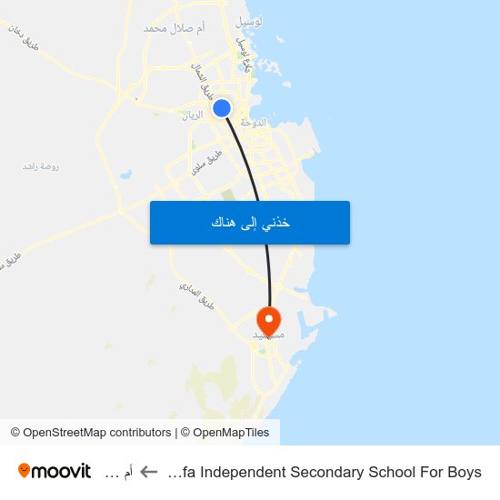 Khalifa Independent Secondary School For Boys to أم سعيد map