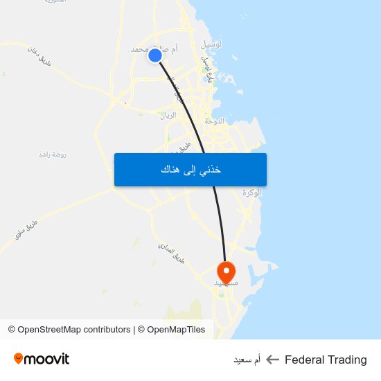 Federal Trading to أم سعيد map