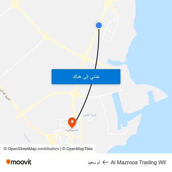 Al Mazrooa Trading Wll to أم سعيد map