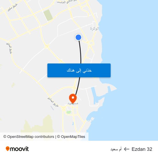 Ezdan 32 to أم سعيد map