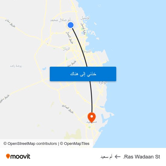 Ras Wadaan St. to أم سعيد map