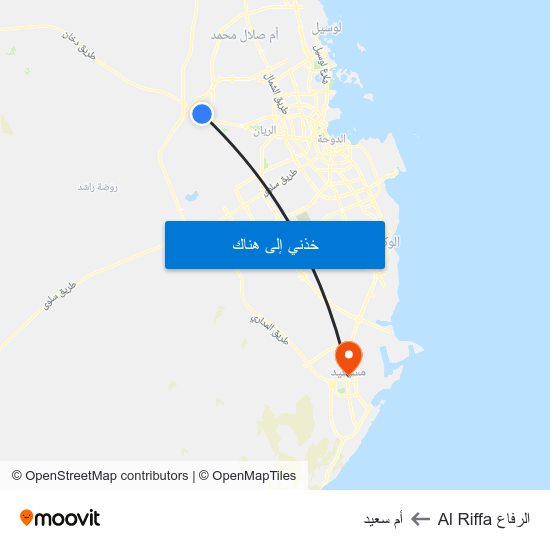 الرفاع Al Riffa to أم سعيد map