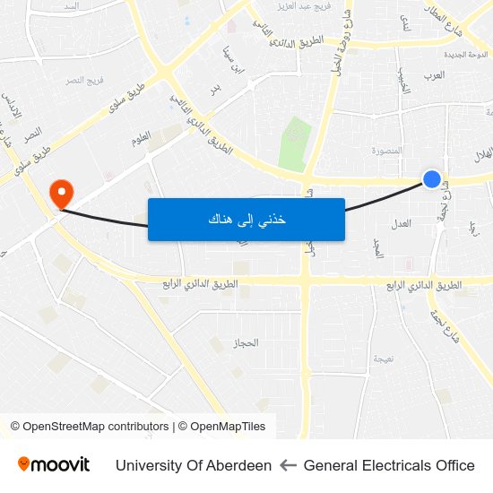 General Electricals Office to University Of Aberdeen map