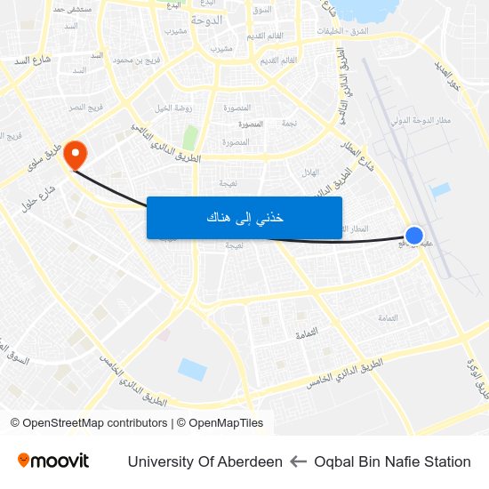 Oqbal Bin Nafie Station to University Of Aberdeen map