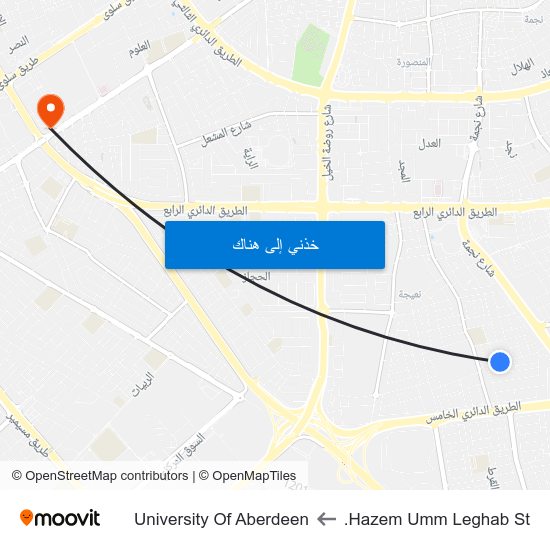 Hazem Umm Leghab St. to University Of Aberdeen map