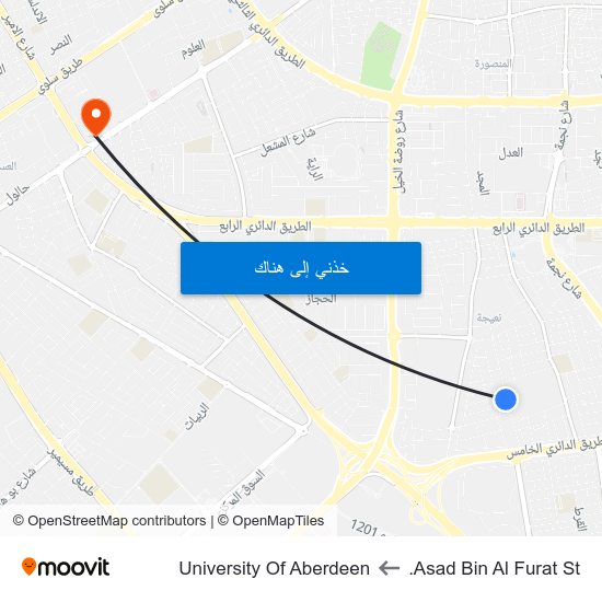 Asad Bin Al Furat St. to University Of Aberdeen map