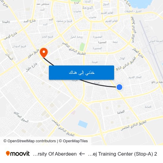 Al Khallej Training Center (Stop-A) 2 to University Of Aberdeen map