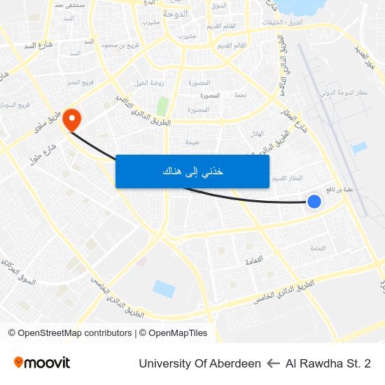 Al Rawdha St. 2 to University Of Aberdeen map