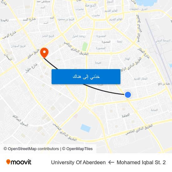 Mohamed Iqbal St. 2 to University Of Aberdeen map