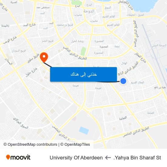 Yahya Bin Sharaf St. to University Of Aberdeen map