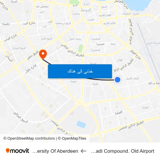 Al Emadi Compound. Old Airport to University Of Aberdeen map