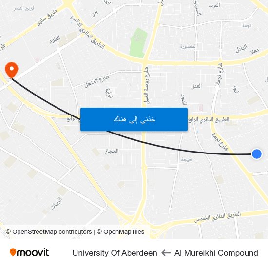 Al Mureikhi Compound to University Of Aberdeen map