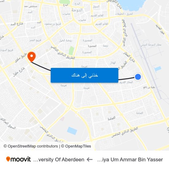 Somiya Um Ammar Bin Yasser to University Of Aberdeen map