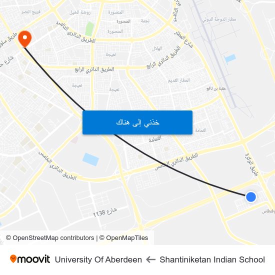 Shantiniketan Indian School to University Of Aberdeen map