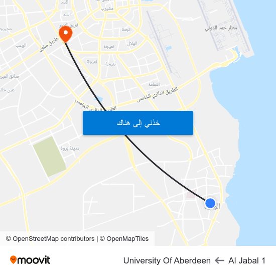 Al Jabal 1 to University Of Aberdeen map