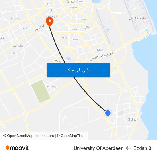 Ezdan 3 to University Of Aberdeen map