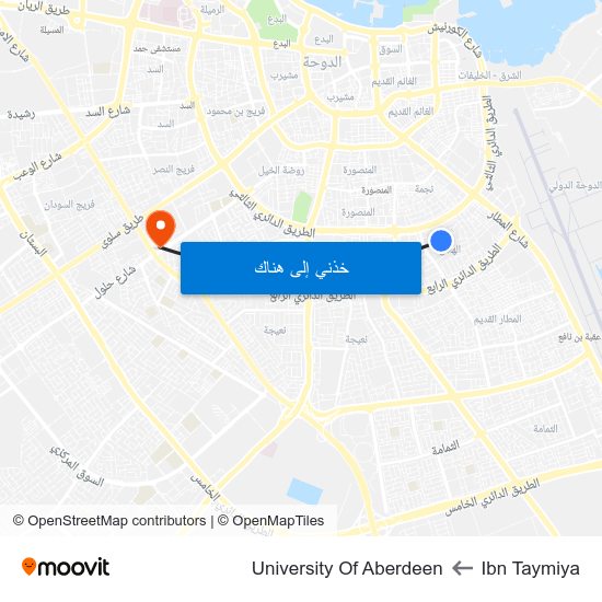 Ibn Taymiya to University Of Aberdeen map