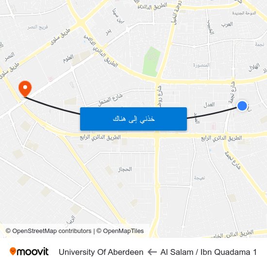 Al Salam / Ibn Quadama 1 to University Of Aberdeen map