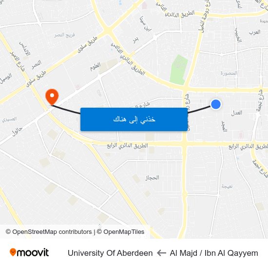 Al Majd / Ibn Al Qayyem to University Of Aberdeen map