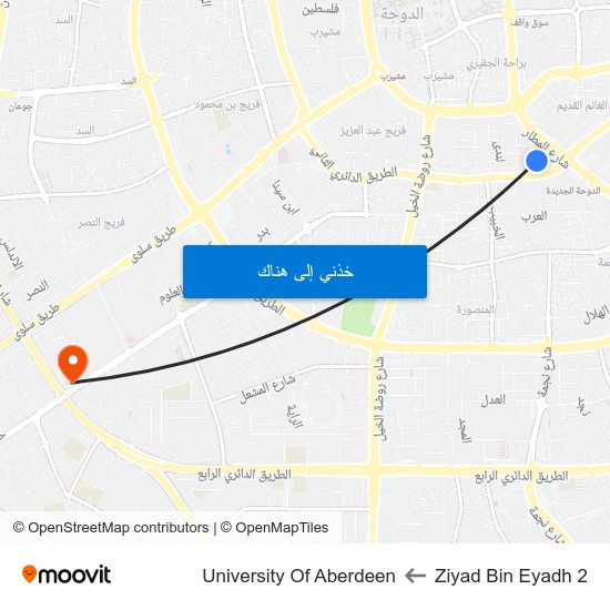 Ziyad Bin Eyadh 2 to University Of Aberdeen map