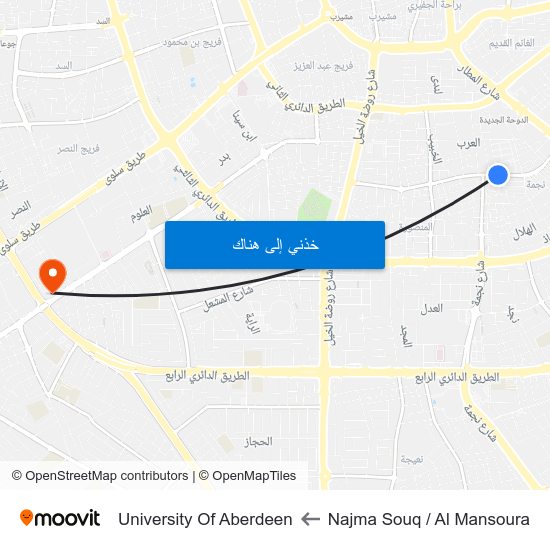 Najma Souq / Al Mansoura to University Of Aberdeen map