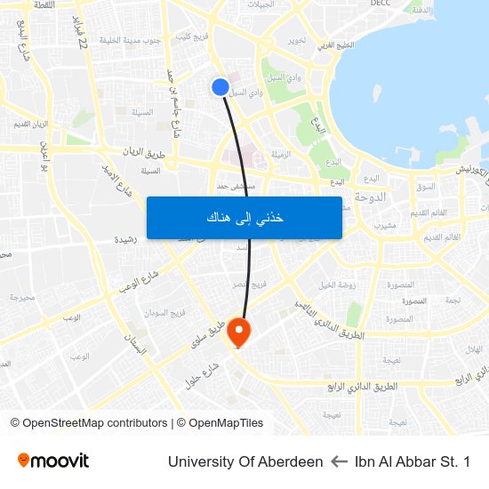 Ibn Al Abbar St. 1 to University Of Aberdeen map