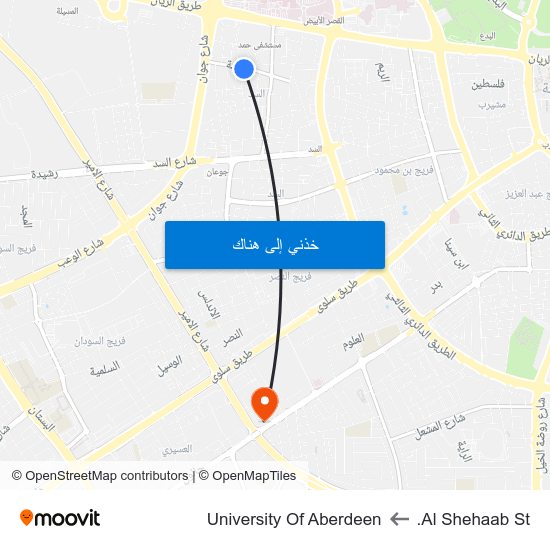 Al Shehaab St. to University Of Aberdeen map