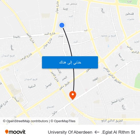 Eglat Al Rithm St. to University Of Aberdeen map